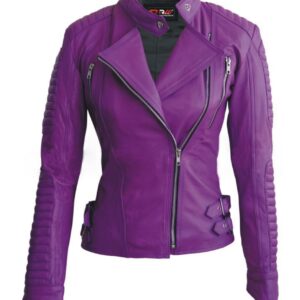 Women's Purple Biker Leather Jacket | Rubical World