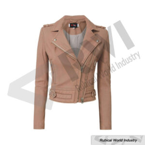 Women's Tan Leather Jacket – Chic & Lightweight Design