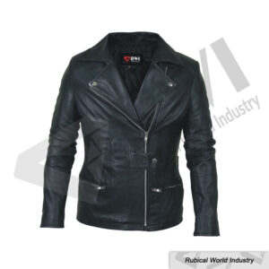 Men’s Black Leather Biker Jacket – Classic Moto Style with Modern Edge