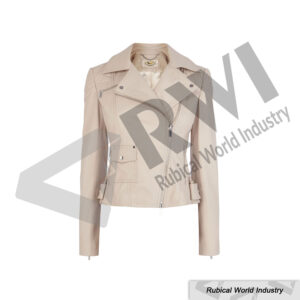 Beige Women's Leather Biker Jacket – Rubical World Industry