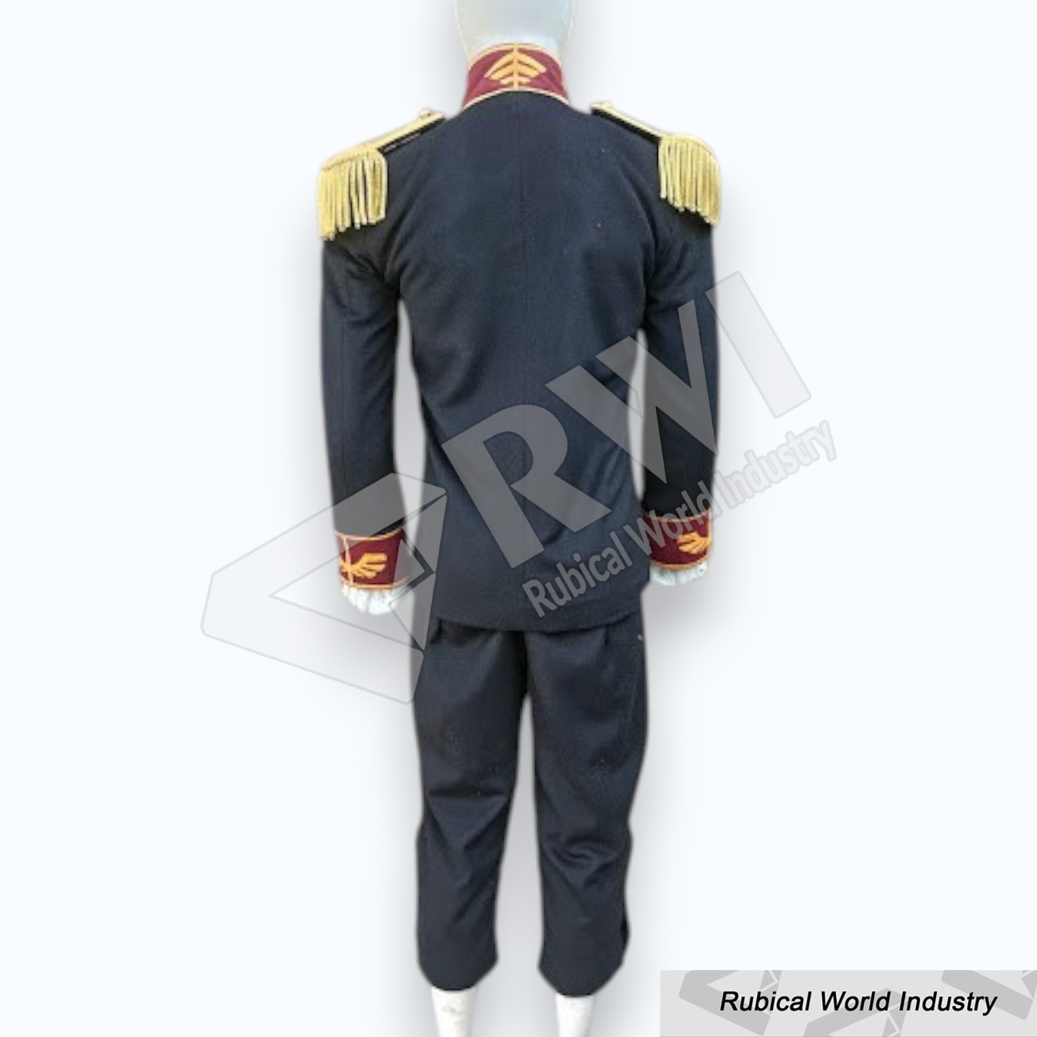Black wool embroided coat and pant (3)