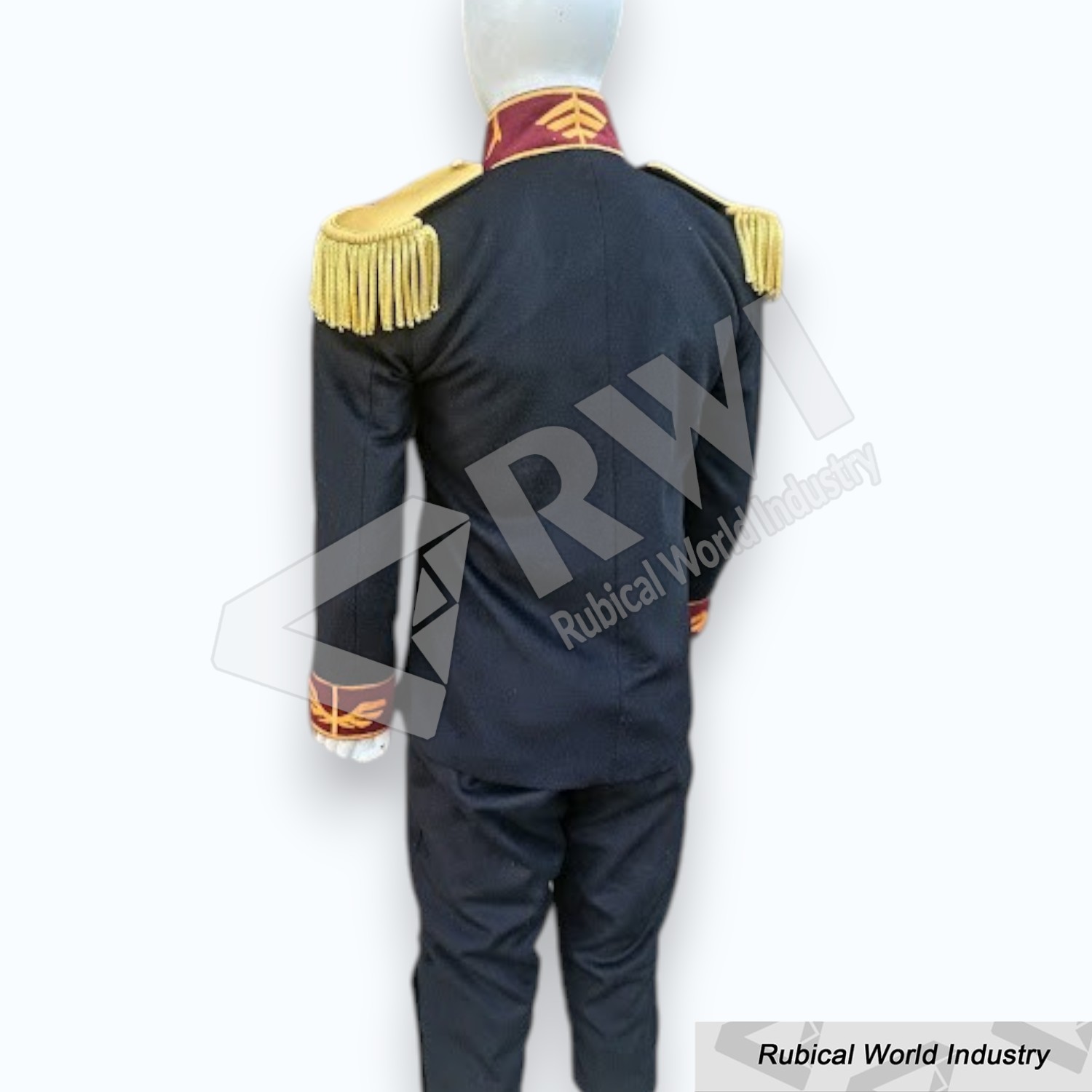 Black wool embroided coat and pant (4)