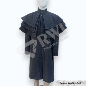 Black Wool Triple Cape Gothic Victorian Coat