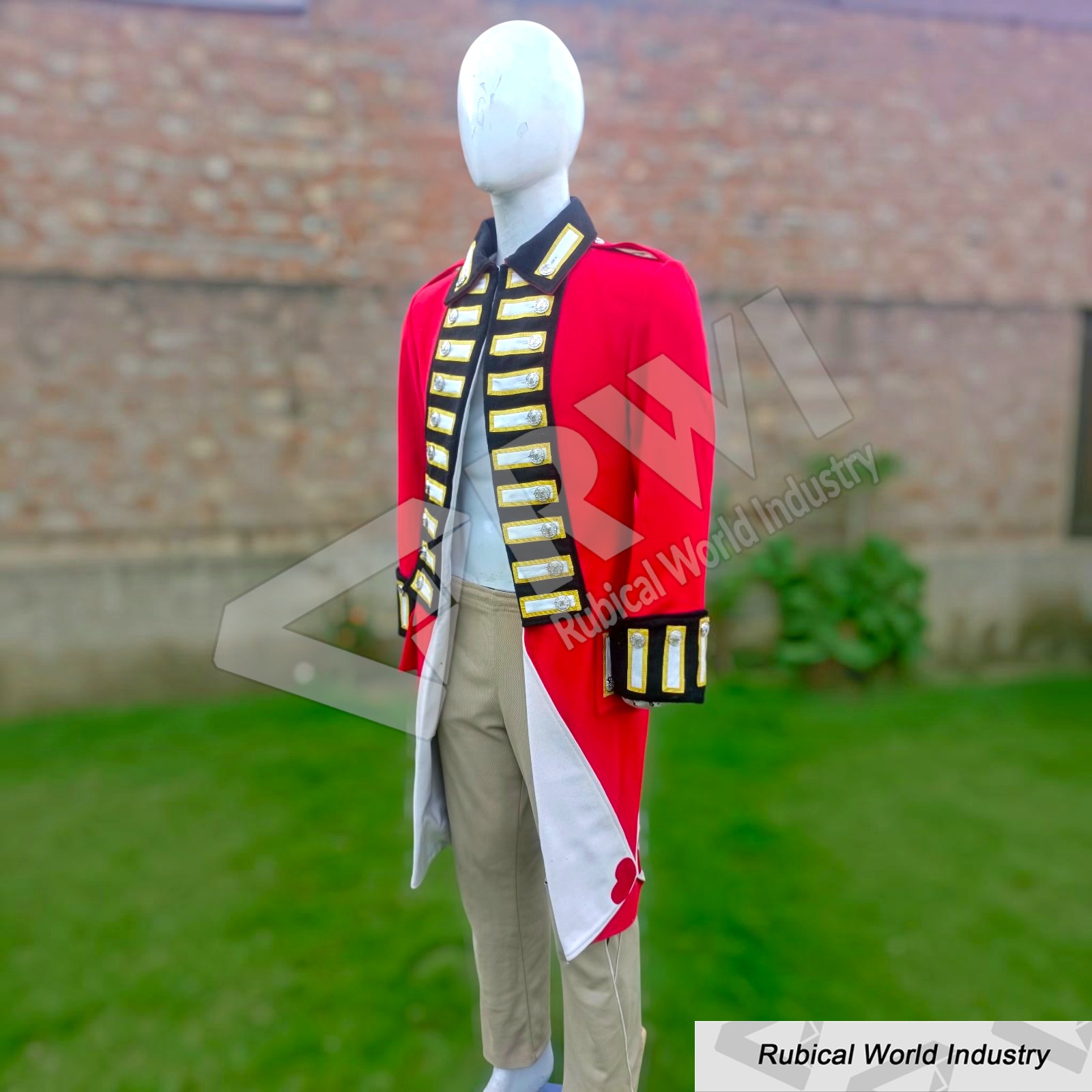 18th Century British Redcoat Wool Tailcoat_ Revolutionary War Military Costume (1)
