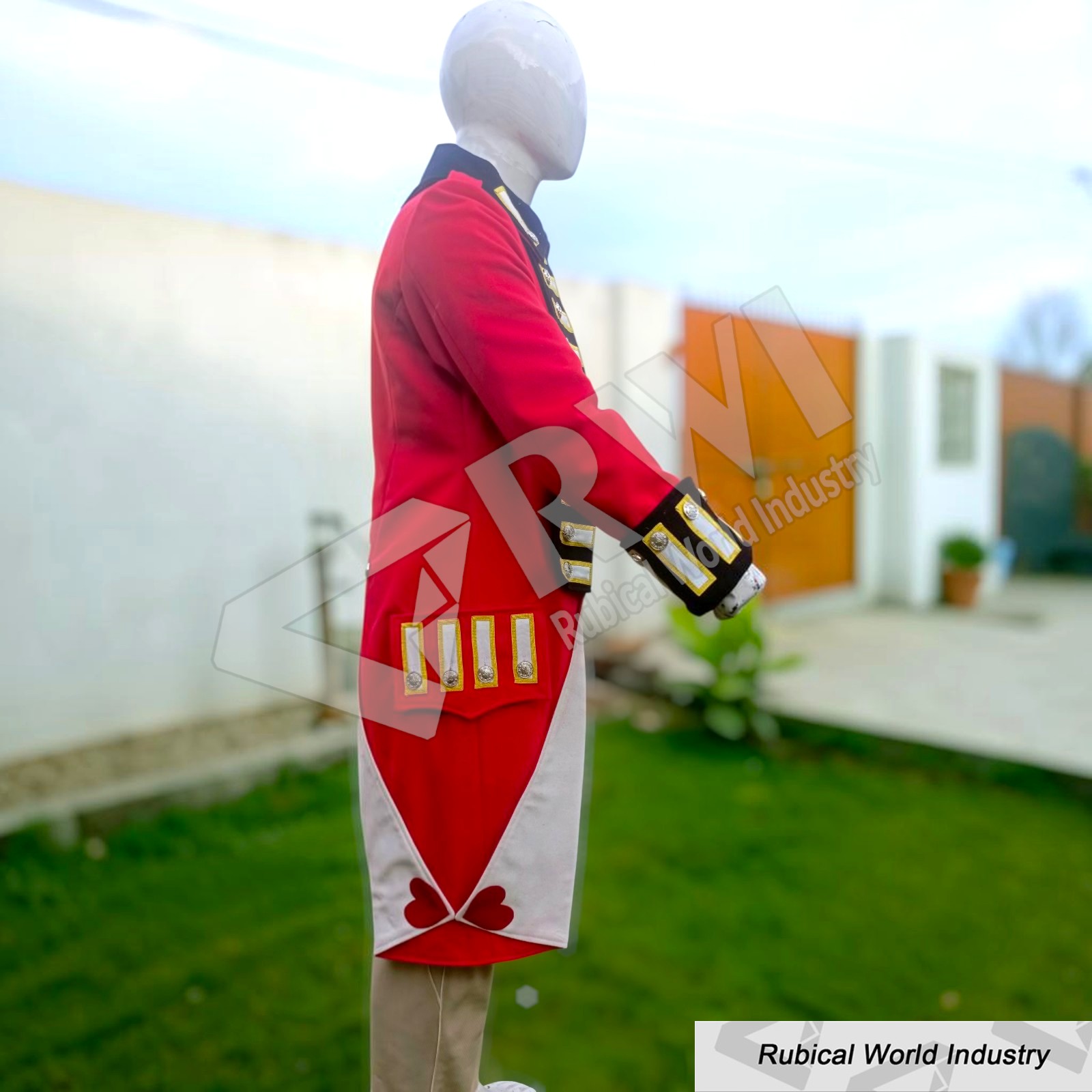 18th Century British Redcoat Wool Tailcoat_ Revolutionary War Military Costume (2)