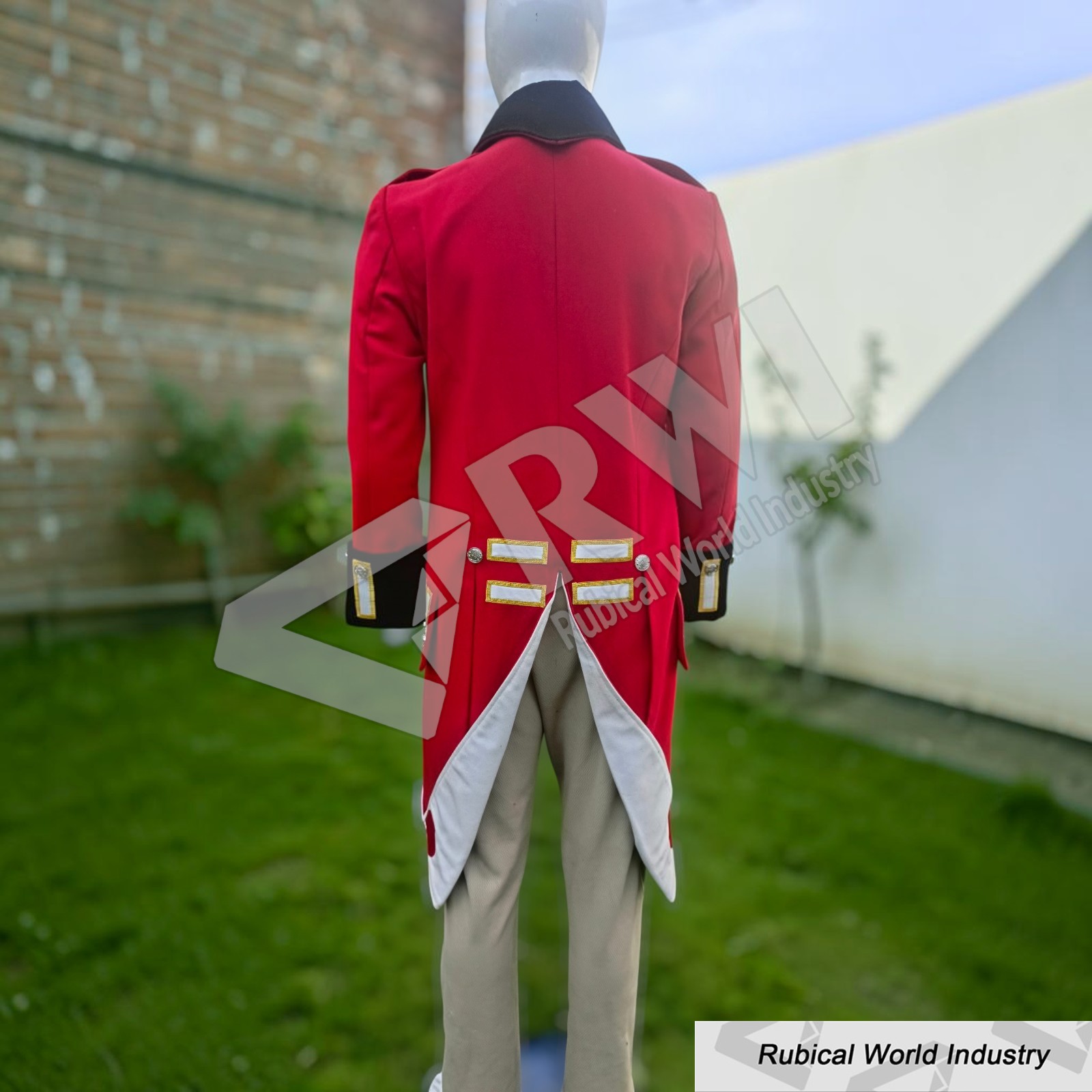 18th Century British Redcoat Wool Tailcoat_ Revolutionary War Military Costume (3)