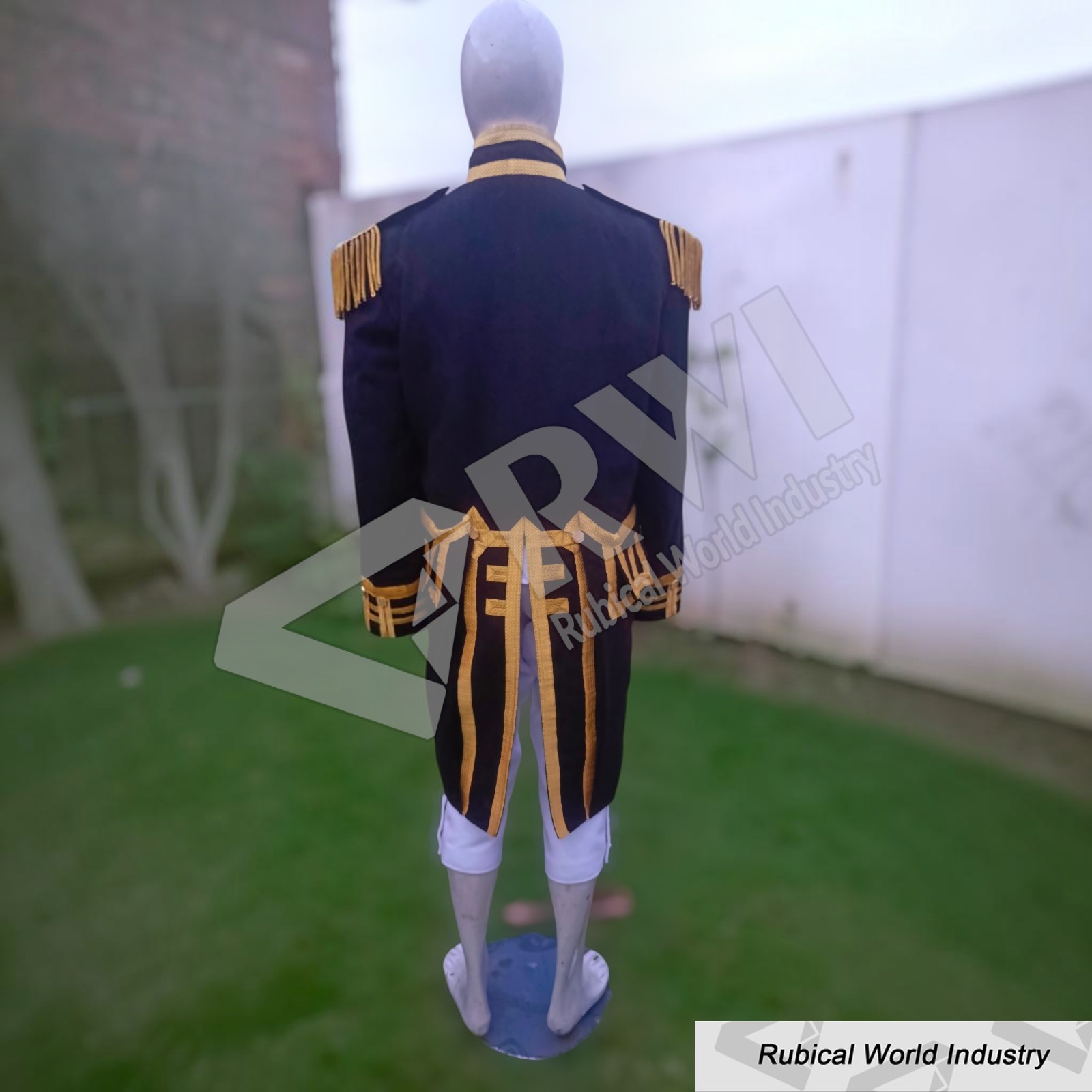 Black Wool British Vice Admiral Coat_ Royal Navy Steampunk Uniform (3)