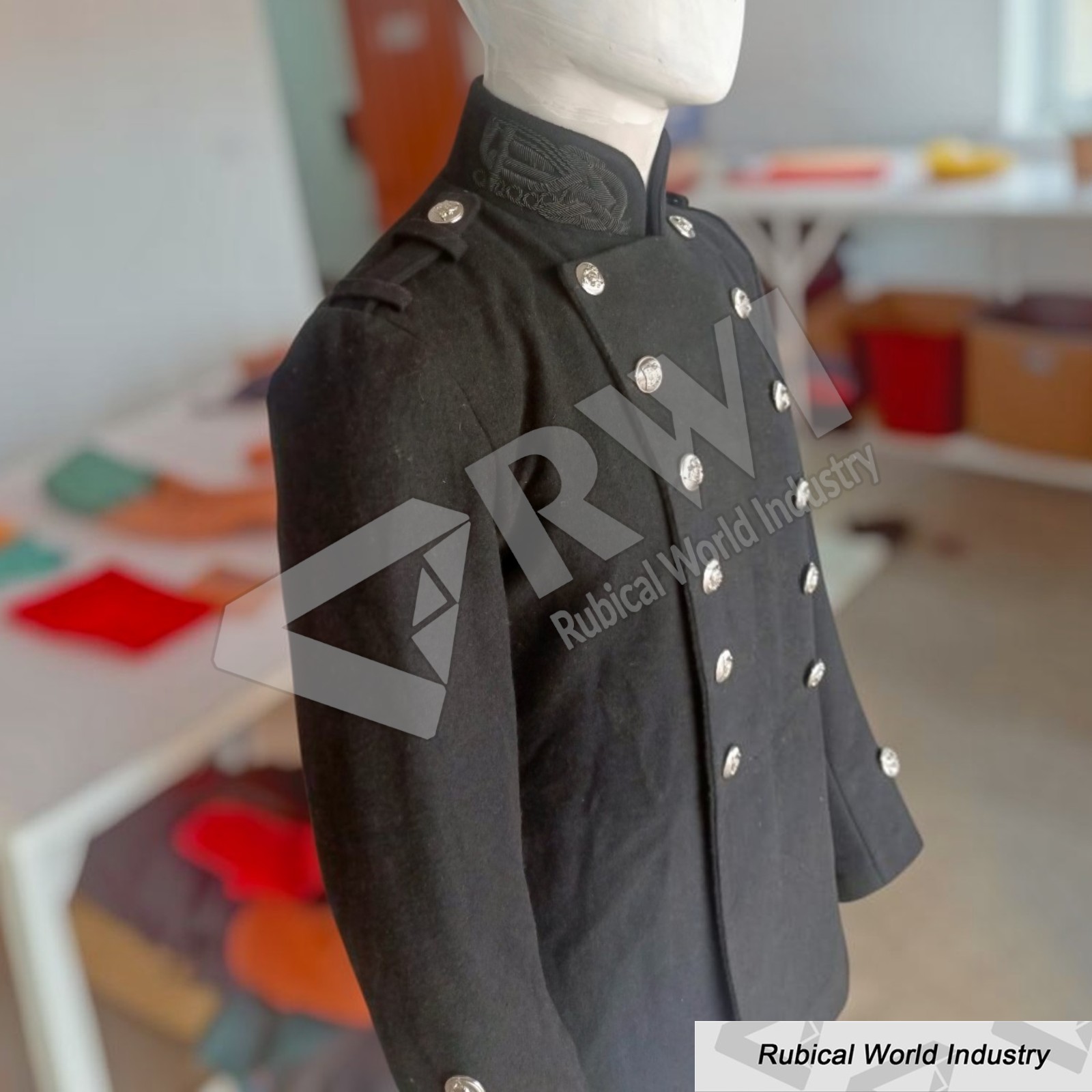 Handmade 19th Century British Military Wool Jacket _ Black Parade Coat (2)