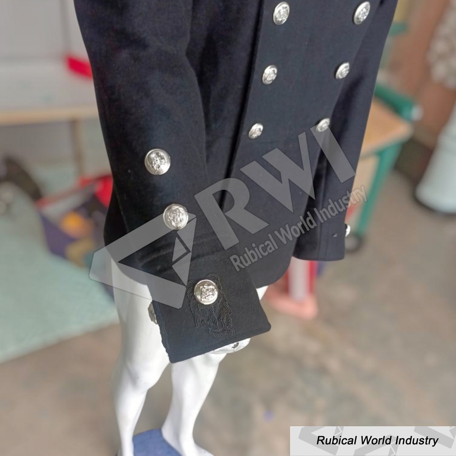 Handmade 19th Century British Military Wool Jacket _ Black Parade Coat (3)