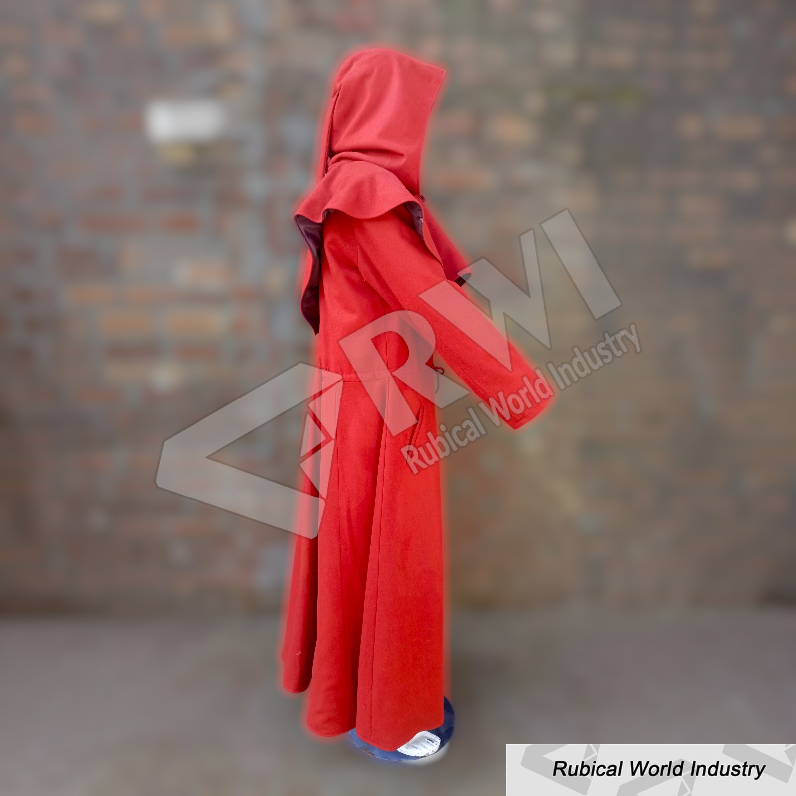 Handmade Maroon Wool Monk Robe with Hood_ Medieval LARP Costume (2)