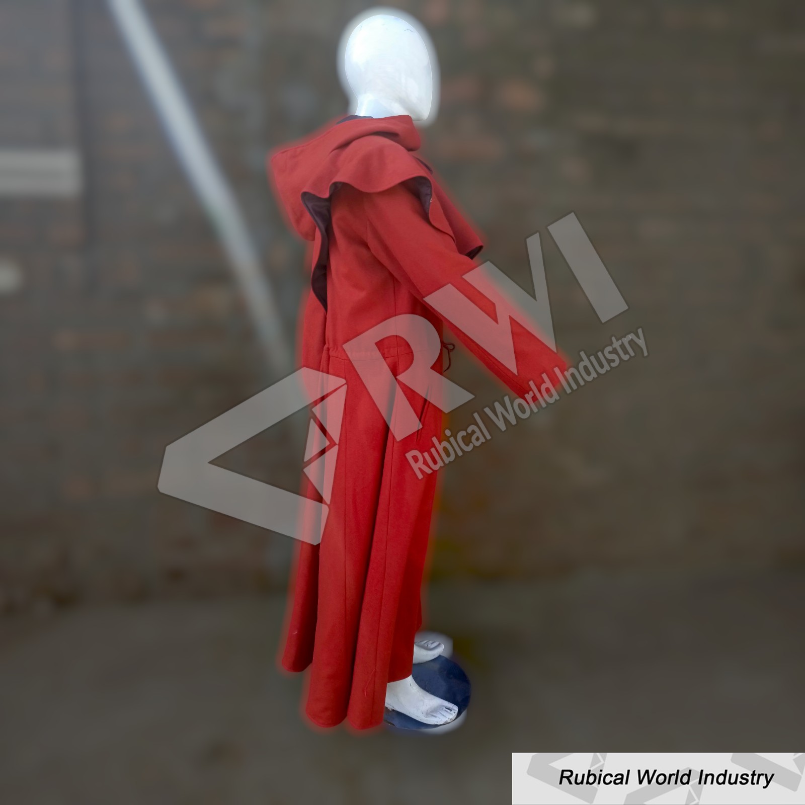 Handmade Maroon Wool Monk Robe with Hood_ Medieval LARP Costume (3)