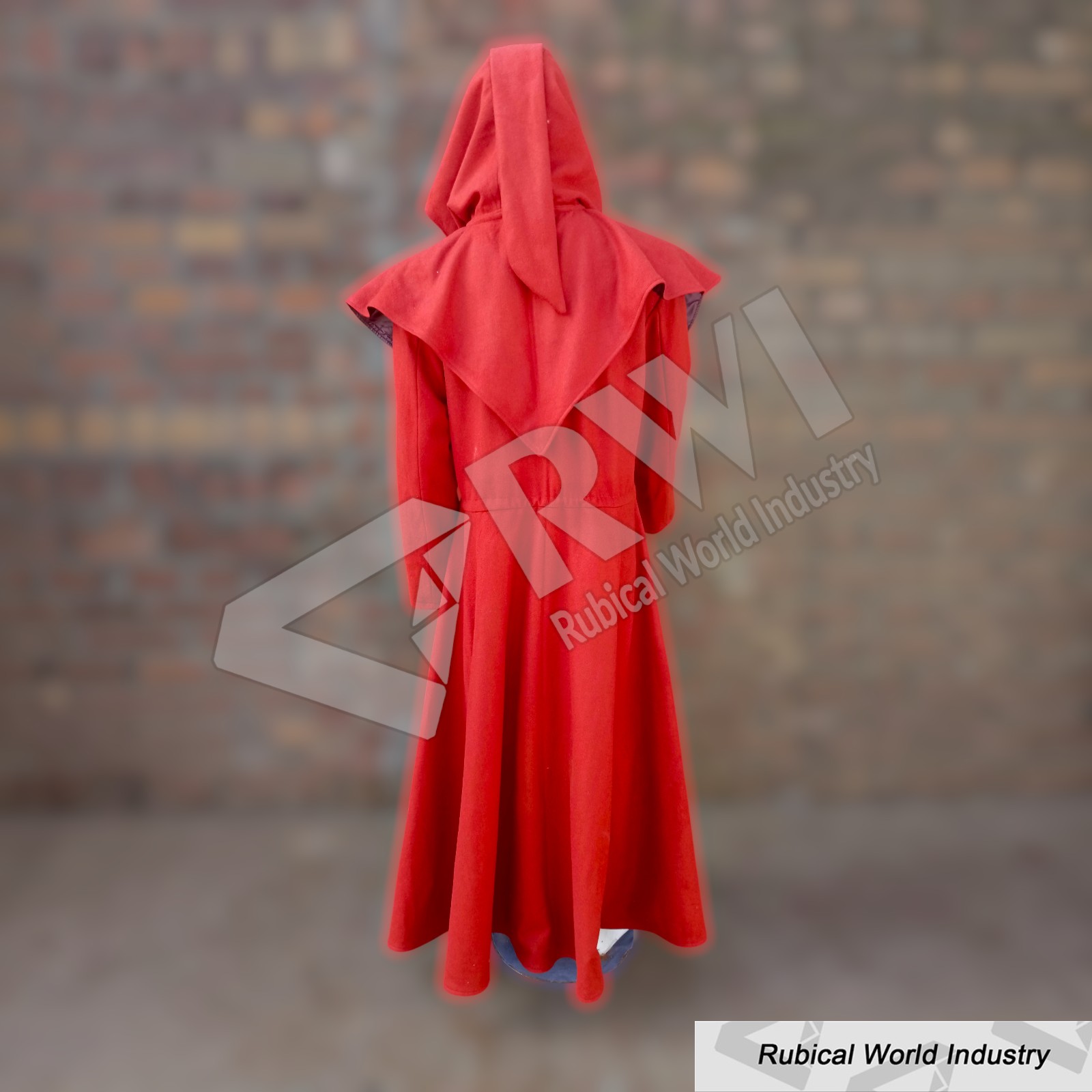 Handmade Maroon Wool Monk Robe with Hood_ Medieval LARP Costume (4)
