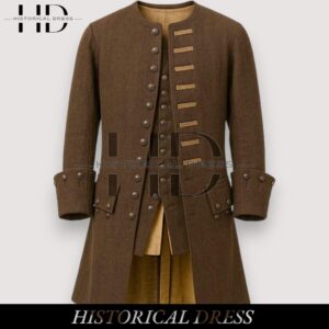 Brown Wool 18th Century Colonial Military Frock Coat