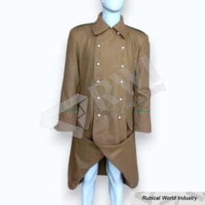 Men's Brown French Capote Military Wool Coat 1920s