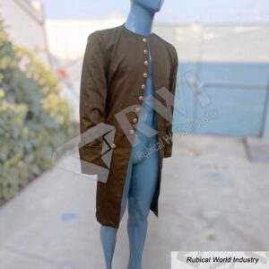 Brown Cotton Victorian Frock Coat Tailcoat Jacket
