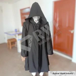 Adult Monk Hooded Robe Medieval Priest Cloak Black Costume